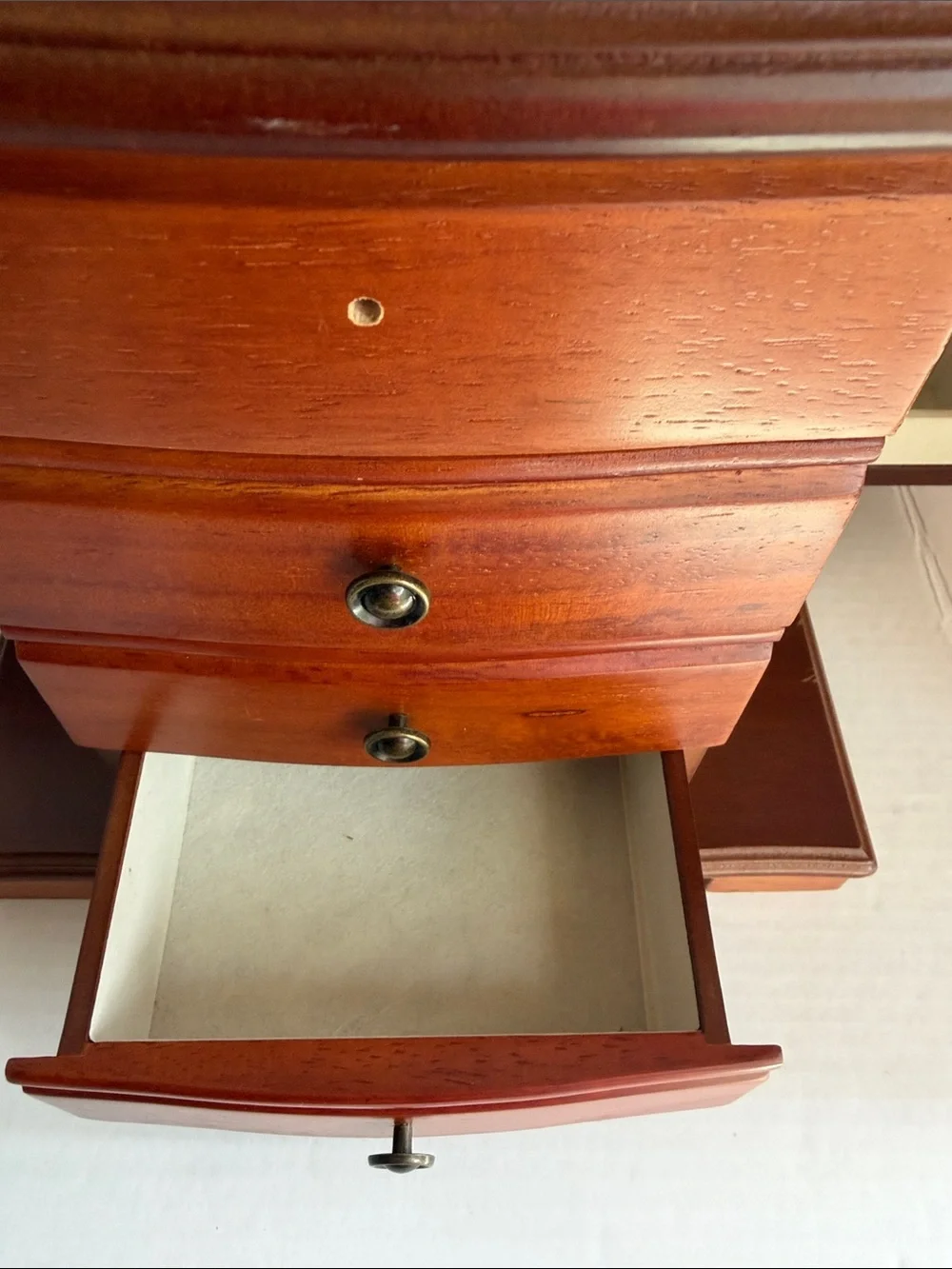Classic Wooden Jewelry Organizer with Mirror in Brown Vintage